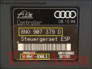 ABS/ESP Hydraulic unit 8N0-614-517 8N0-907-379-D Ate 10020402244 10094703083 Audi TT
