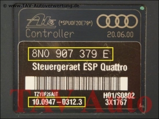 ABS/ESP Hydraulic unit Audi 8N0-614-517-A 8N0-907-379-E Ate 10020402284 10094703123