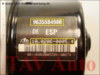 ABS/ESP Hydraulic unit Citroen C5 9635584980 Ate 10020600054 10096011133