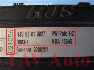 HJS Steuergeraet 63010027 VW Polo HZ R003-4 KBA 16645 021056