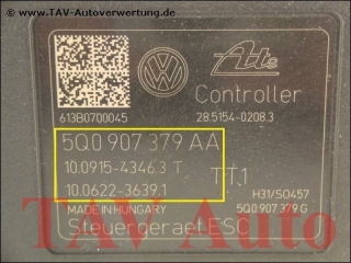 New! ABS Hydraulic unit VW 5Q0-614-517-T 5Q0-907-379-AA Ate 10022003734 10091543463