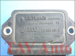 Switch unit Audi Seat VW 211-905-351-D Telefunken electronic TZ1/TCI