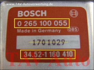 ABS Steuergeraet BMW 34.52-1160410 Bosch 0265100055