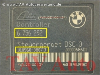ABS/DSC-3 Hydraulic unit BMW 34516750364 6756292 Ate 10020600024 10096008073