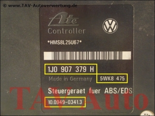 ABS/EDS Hydraulic unit VW 1J0-614-217-C 1J0-907-379-H Ate 10020401434 10094903413 5WK8-475