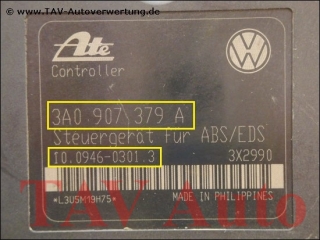 ABS/EDS Hydraulic unit VW 3A0-907-379-A Ate 10094603013 10020400184