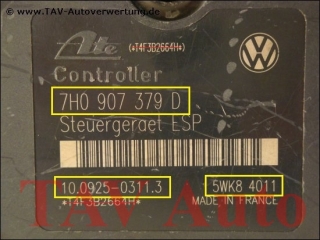 ABS/ESP Hydraulic unit VW T5 7H0-614-111-D 7H0-907-379-D Ate 10020403004 10092503113 5WK8-4011