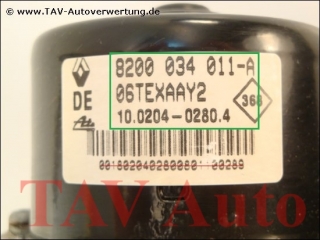ABS Hydraulic unit 8200-034-011-A 06TEXAAY2 Ate 10020402804 10094814013 Renault Twingo