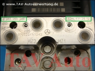 ABS Hydraulic unit Mercedes-Benz A 211-431-28-12 Bosch 0-265-250-248 0-265-960-321