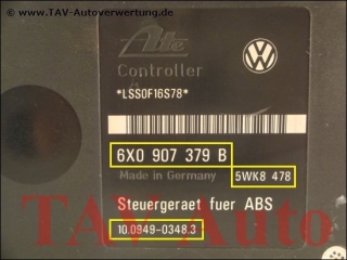 ABS Hydraulic unit VW 6X0-614-117 6X0-907-379-B Ate 10020401904 10094903483 5WK8-478