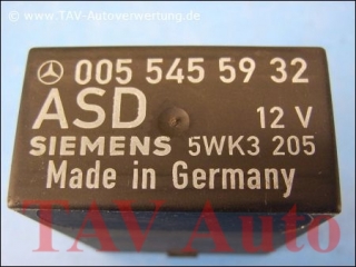 ASD Control unit Mercedes-Benz A 005-545-59-32 Siemens 5WK3-205
