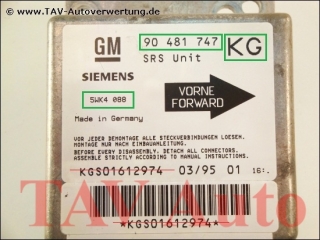 Air Bag control unit GM 90-481-747 KG Siemens 5WK4-088 Opel Corsa-B 1237605