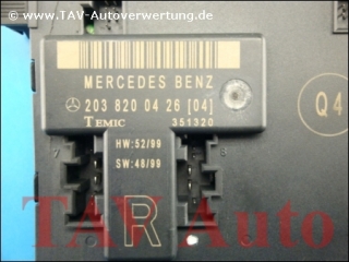 Door control unit Mercedes-Benz A 203-820-04-26 [04] Temic 351320 HW:52/99 SW:48/99