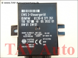 EWS 3 Control unit BMW 61-35-8-371-351 LK 05-3932-01 110-187 HW-01 SW-01