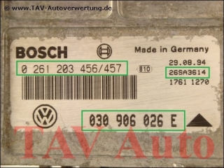 Engine control unit Bosch 0-261-203-456/457 030-906-026-E VW Polo 1.3L ADX