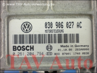 Motor-Steuergeraet 030906027AC Bosch 0261204794 26SA0000 VW Polo AKV