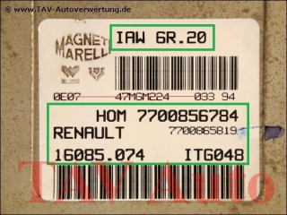 Engine control unit IAW-6R.20 HOM 7700-856-784 7700-865-819 16085-074 ITG048 Renault Twingo