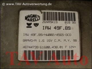 Engine control unit Magneti Marelli IAW-49F.B9-HW002-4565-DCO Fiat 46744739 6160043801