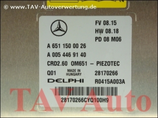 Motor-Steuergeraet Mercedes A 6511500026 A 0054469140 CRD2.60 OM651 Piezotec Delphi R0415A003A
