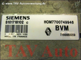 Motor-Steuergeraet Renault S101718102C HOM 7700749946 BVM 7700858259 Bendix