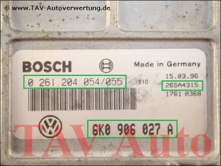 Engine control unit Bosch 0-261-204-054/055 6K0-906-027-A 26SA4315 Seat VW 1.4L AEX