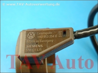 Immobilizer control unit VW 1H0-953-257-B 1H0-953-254-B Siemens 5WK4-590 5WK4-671