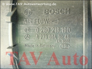 NEU! Luftmassenmesser Mercedes-Benz A 2730940948 Bosch 0280218190