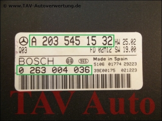 Getriebesteuergeraet Mercedes A 2035451532 Q03 Bosch 0263004036